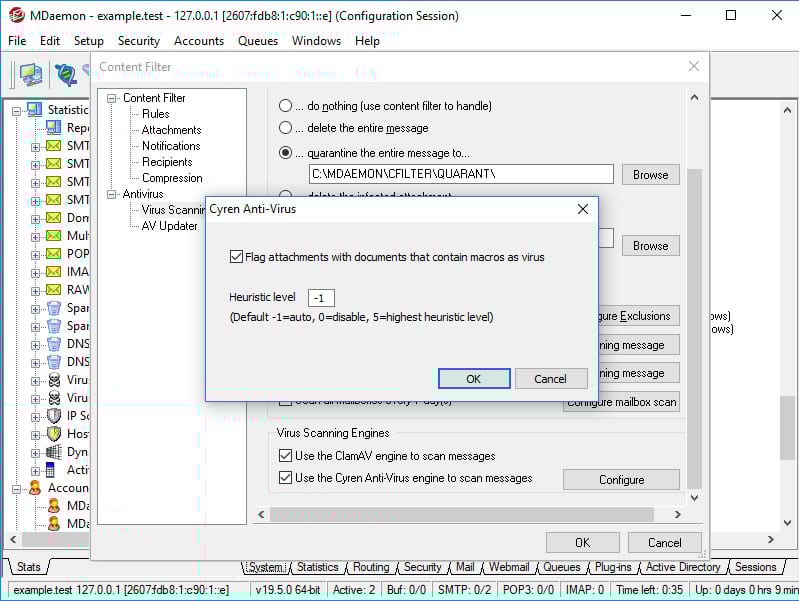 MDaemon Antivirus - Macro Detection in Attachments