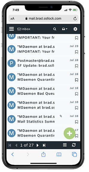 Redesigned MDaemon Webmail for Mobile Devices - with responsive design for mobile phones and tablets