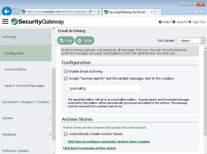 Archiving Features in Security Gateway