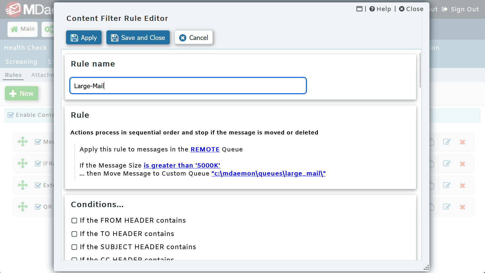 MDaemon-Content-Filter-Move-to-Custom-Queue