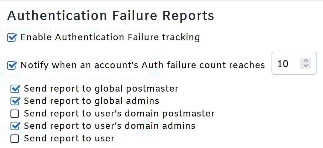 MDaemon Email Server - Dynamic Screening Authentication Failure Reports