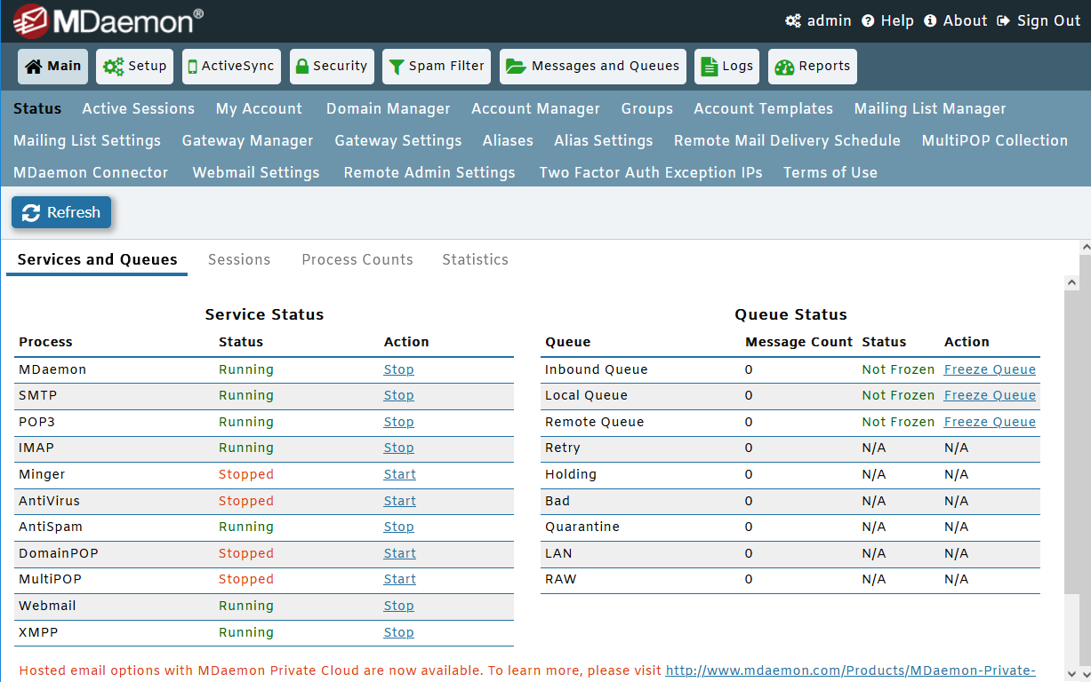 MDaemon Email Server - Remote Administration Interface