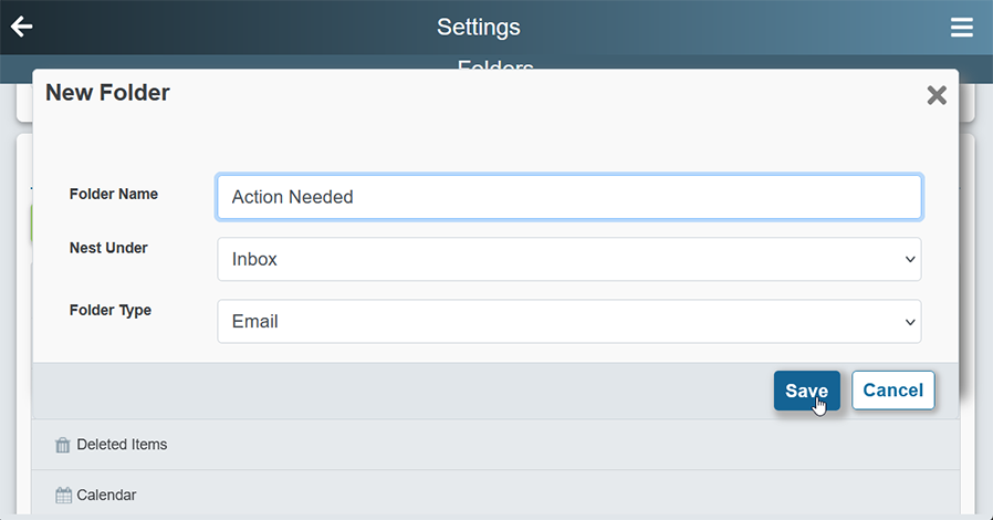 MDaemon Webmail New Email Folder 