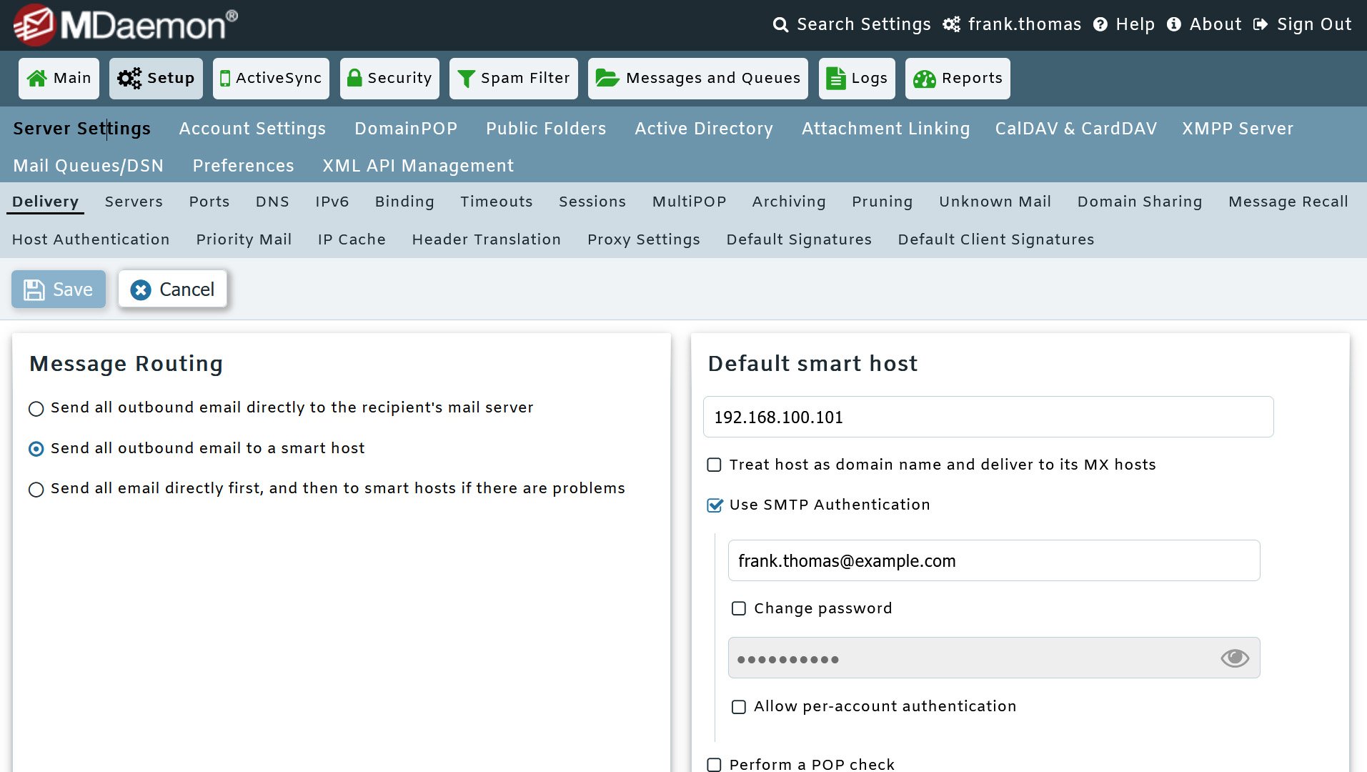 Adding a smart host in MDaemon Email Server
