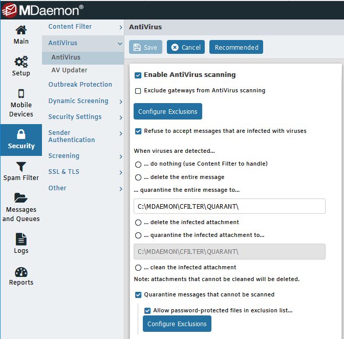 MDaemon Email Server Antivirus