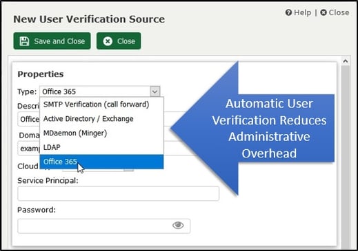 Office 365 User Verification in Security Gateway for Email