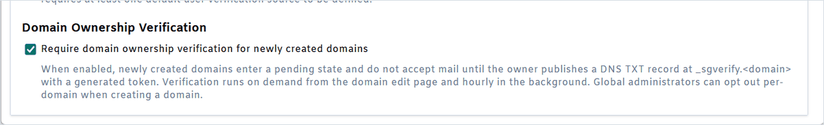 Domain ownership verification in SecurityGateway for Email by MDaemon Technologies
