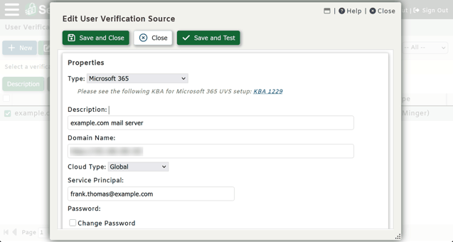 SecurityGateway Microsoft 365 User Verification