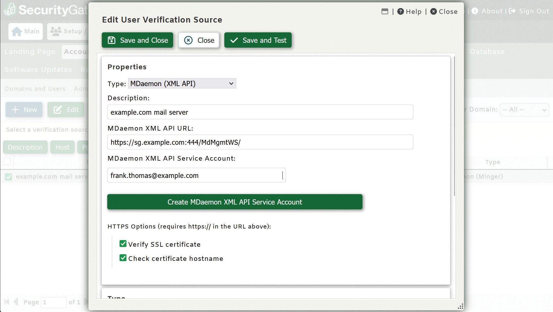 SecurityGateway for Email - User verification against MDaemon, Microsoft 365, Microsoft Exchange, SMTP