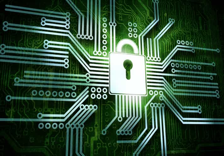 Conceptual image of micro circuit. Security concept-1